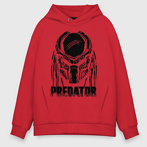 Мужское худи оверсайз Predator Mask / Красный – фото 1