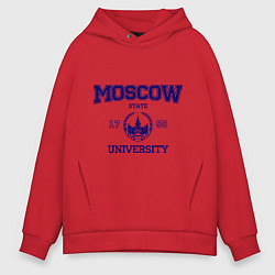 Толстовка оверсайз мужская MGU Moscow University, цвет: красный