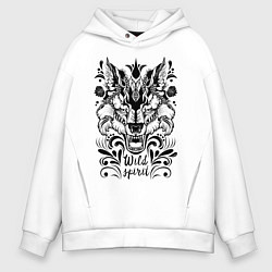 Толстовка оверсайз мужская Дикая Лиса, цвет: белый