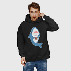 Толстовка оверсайз мужская Hype Shark, цвет: черный — фото 2