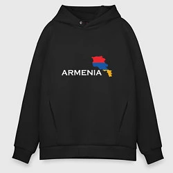 Толстовка оверсайз мужская Армения, цвет: черный