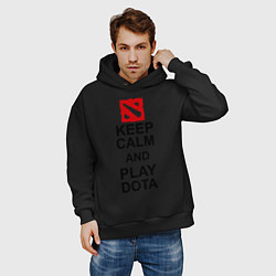 Толстовка оверсайз мужская Keep Calm & Play Dota, цвет: черный — фото 2