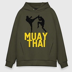 Толстовка оверсайз мужская Muay Thai, цвет: хаки