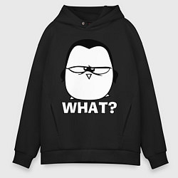 Толстовка оверсайз мужская What?, цвет: черный