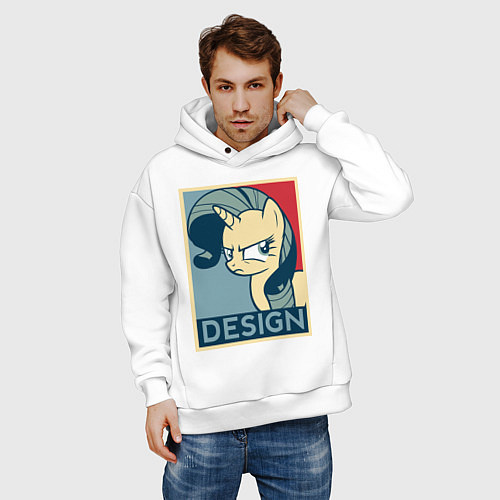 Мужское худи оверсайз MLP: Design / Белый – фото 3