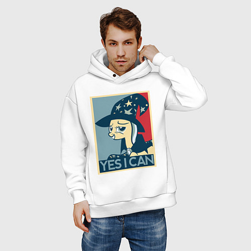 Мужское худи оверсайз MLP: Yes I Can / Белый – фото 3