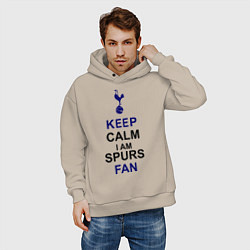 Толстовка оверсайз мужская Keep Calm & Spurs fan, цвет: миндальный — фото 2