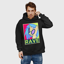 Толстовка оверсайз мужская DJ Pon-3 RAVE, цвет: черный — фото 2