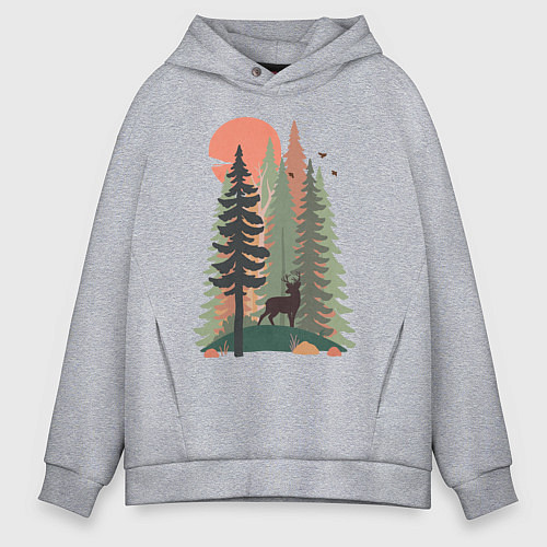 Мужское худи оверсайз Forest Adventure / Меланж – фото 1