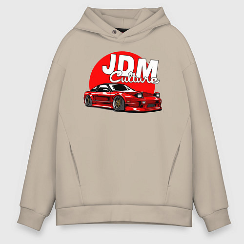 Мужское худи оверсайз JDM Culture / Миндальный – фото 1