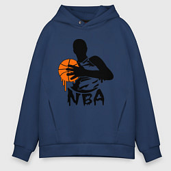 Толстовка оверсайз мужская NBA цвета тёмно-синий — фото 1