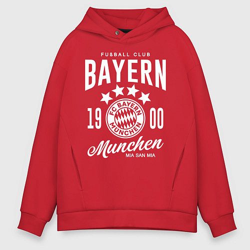 Мужское худи оверсайз Bayern Munchen 1900 / Красный – фото 1