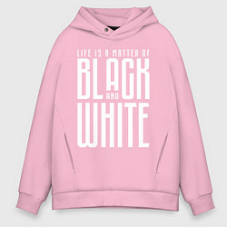 Толстовка оверсайз мужская Juventus: Black & White, цвет: светло-розовый