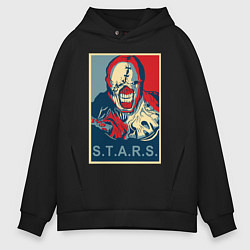 Толстовка оверсайз мужская STARS, цвет: черный