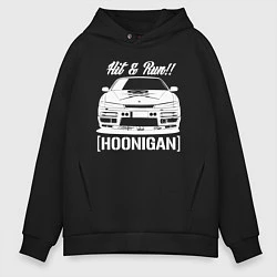 Толстовка оверсайз мужская Nissan Silvia S14 Hoonigan, цвет: черный