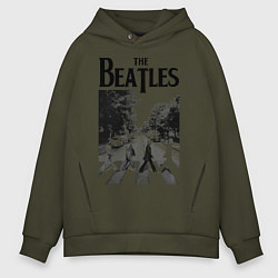 Толстовка оверсайз мужская The Beatles: Mono Abbey Road, цвет: хаки