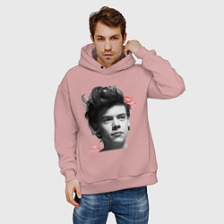 Толстовка оверсайз мужская Harry Styles, цвет: пыльно-розовый — фото 2