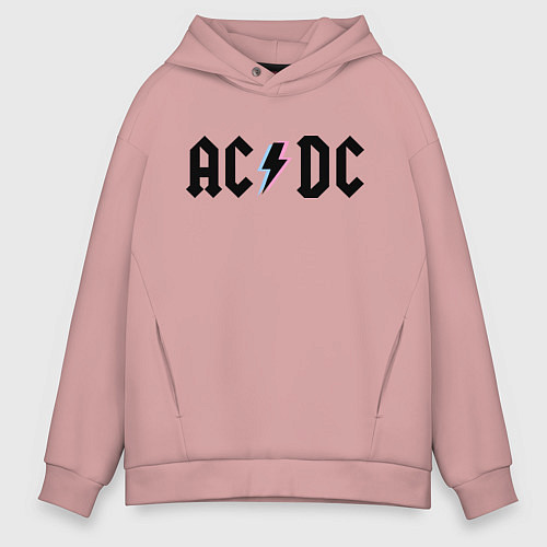 Мужское худи оверсайз AC/DC / Пыльно-розовый – фото 1
