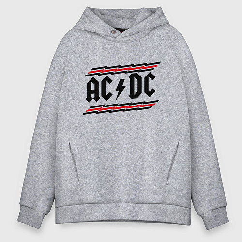 Мужское худи оверсайз AC/DC Voltage / Меланж – фото 1