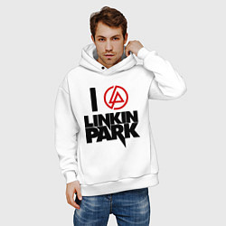 Толстовка оверсайз мужская I love Linkin Park, цвет: белый — фото 2
