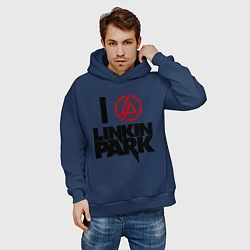 Толстовка оверсайз мужская I love Linkin Park, цвет: тёмно-синий — фото 2