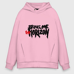 Толстовка оверсайз мужская Bring me the horizon, цвет: светло-розовый