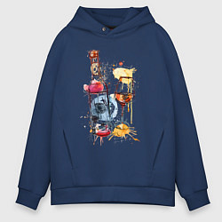 Толстовка оверсайз мужская Винишко, цвет: тёмно-синий