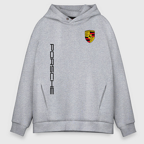 Мужское худи оверсайз PORSCHE / Меланж – фото 1