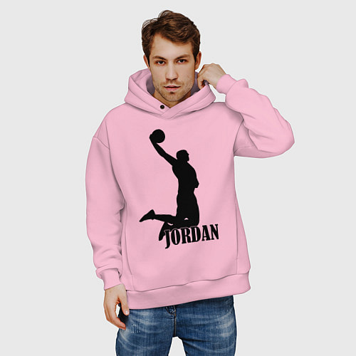 Мужское худи оверсайз Jordan Basketball / Светло-розовый – фото 3