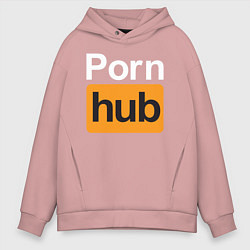 Толстовка оверсайз мужская PornHub, цвет: пыльно-розовый