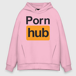 Толстовка оверсайз мужская PornHub, цвет: светло-розовый