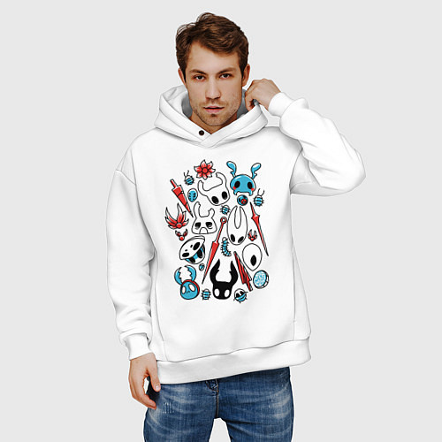 Мужское худи оверсайз Hollow Knight / Белый – фото 3