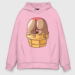 Толстовка оверсайз мужская Eat me, цвет: светло-розовый