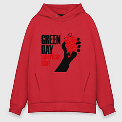 Толстовка оверсайз мужская Green Day: American idiot, цвет: красный