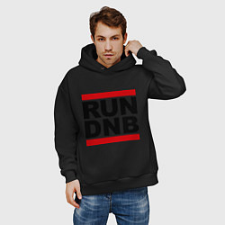 Толстовка оверсайз мужская RUN DNB, цвет: черный — фото 2