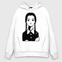 Толстовка оверсайз мужская Wednesday Addams, цвет: белый