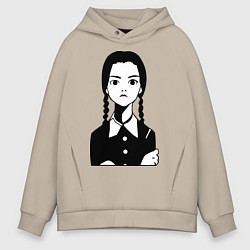 Толстовка оверсайз мужская Wednesday Addams, цвет: миндальный