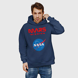 Толстовка оверсайз мужская Nasa Mars mission, цвет: тёмно-синий — фото 2