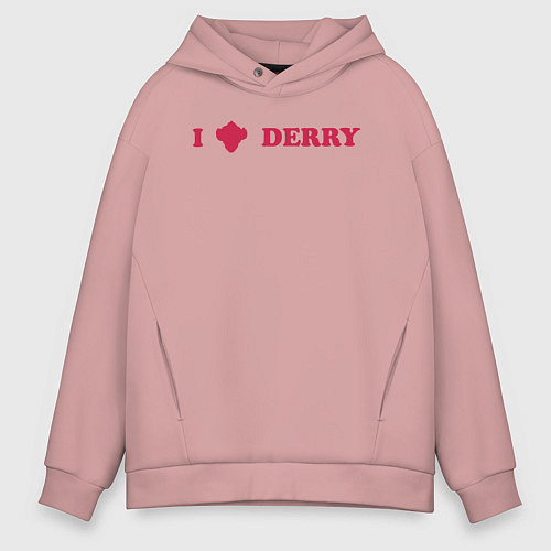 Мужское худи оверсайз I love Derry / Пыльно-розовый – фото 1