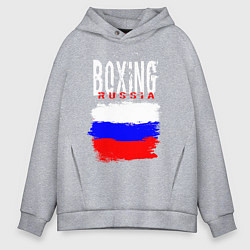 Толстовка оверсайз мужская Бокс Россия, цвет: меланж