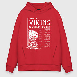 Толстовка оверсайз мужская Viking world tour, цвет: красный
