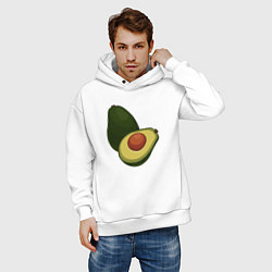 Толстовка оверсайз мужская Авокадо, цвет: белый — фото 2