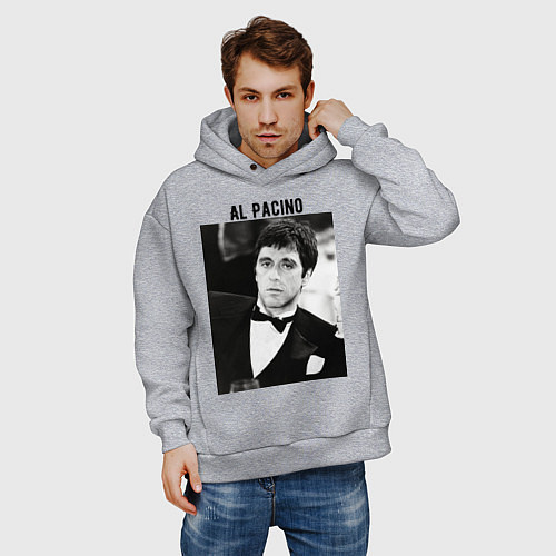 Мужское худи оверсайз Аль Пачино / Меланж – фото 3
