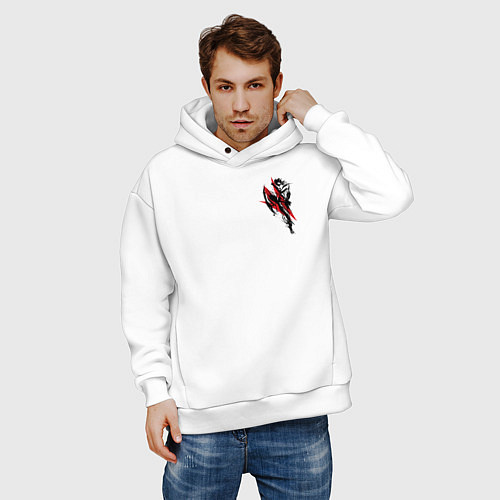 Мужское худи оверсайз Киокушинкай / Белый – фото 3