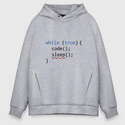 Толстовка оверсайз мужская Code - sleep, цвет: меланж