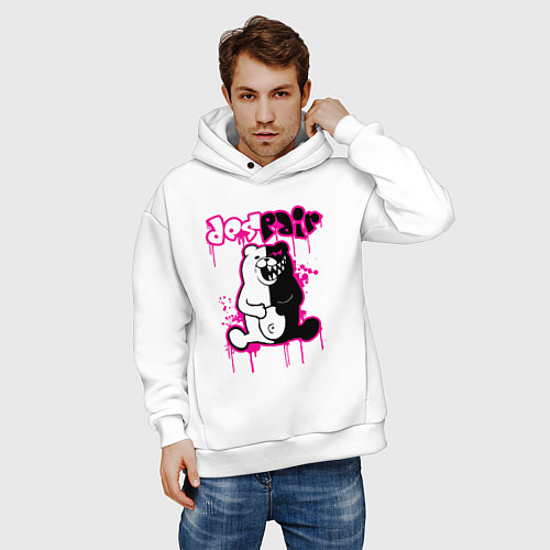 Мужское худи оверсайз MONOKUMA / Белый – фото 3