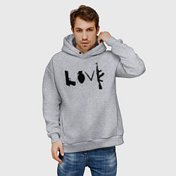 Толстовка оверсайз мужская Banksy LOVE, цвет: меланж — фото 2