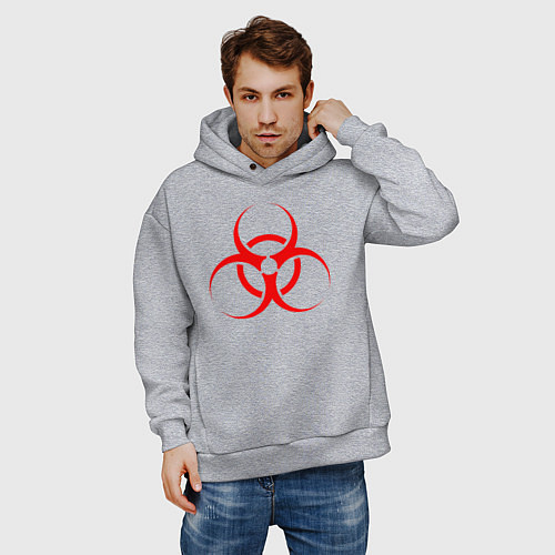 Мужское худи оверсайз BIOHAZARD / Меланж – фото 3