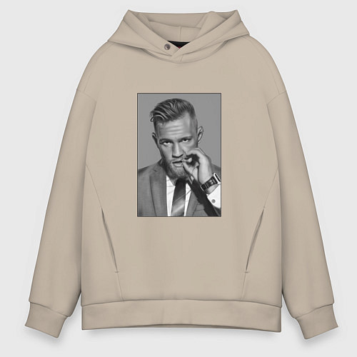 Мужское худи оверсайз Conor McGregor / Миндальный – фото 1
