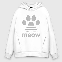 Толстовка оверсайз мужская Meow, цвет: белый